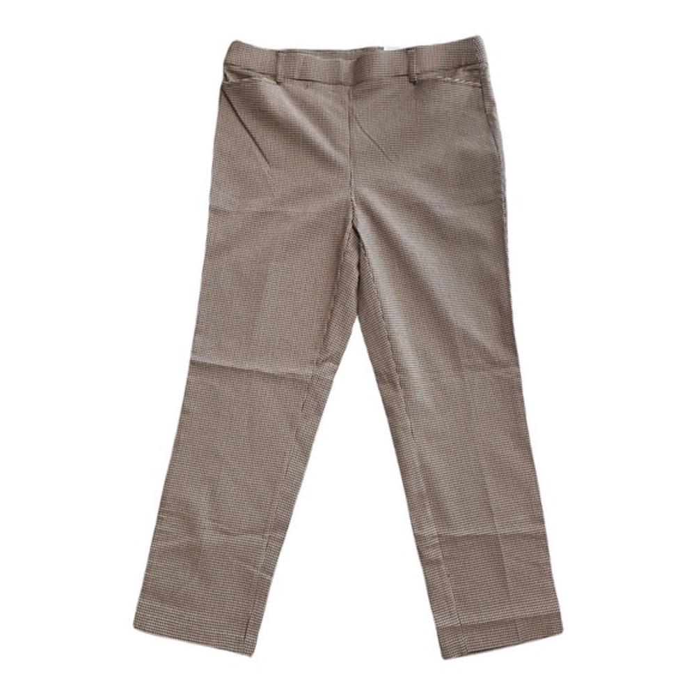 Rafaella Womens Rich Khaki Houndstooth Stretch Pants RSBFF010 Size 16‎ NWT